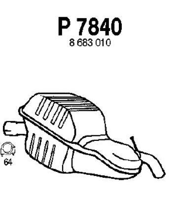 FENNO Takaäänenvaimentaja P7840