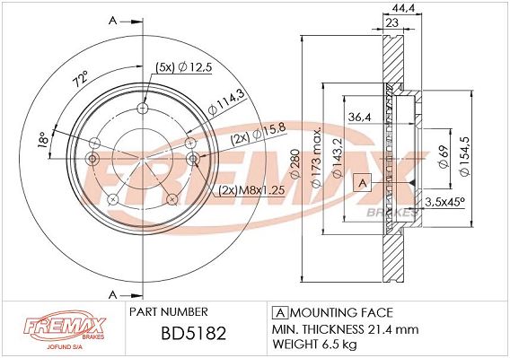 FREMAX Jarrulevy BD-5182