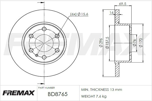 FREMAX Jarrulevy BD-8765