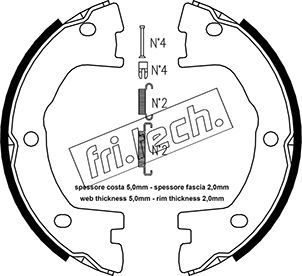 FRI.TECH. Jarrukenkäsarja, seisontajarru 1034.101K