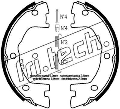 FRI.TECH. Jarrukenkäsarja, seisontajarru 1034.120K