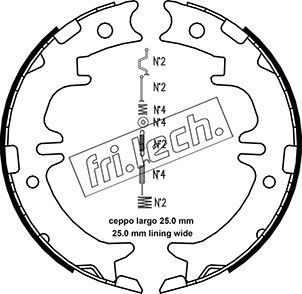 FRI.TECH. Jarrukenkäsarja, seisontajarru 1115.311K