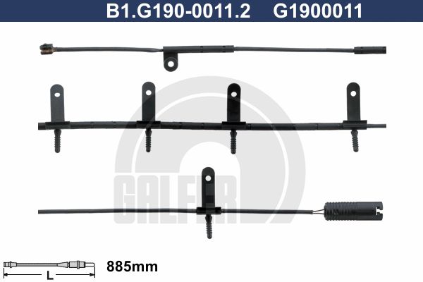 GALFER Kulumisenilmaisin, jarrupala B1.G190-0011.2