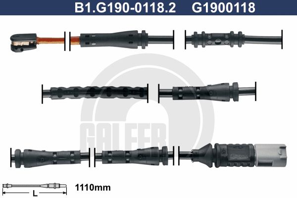 GALFER Kulumisenilmaisin, jarrupala B1.G190-0118.2