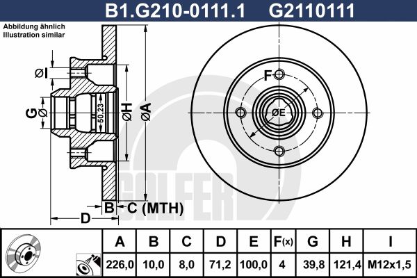 GALFER Jarrulevy B1.G210-0111.1