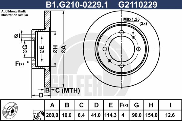 GALFER Jarrulevy B1.G210-0229.1