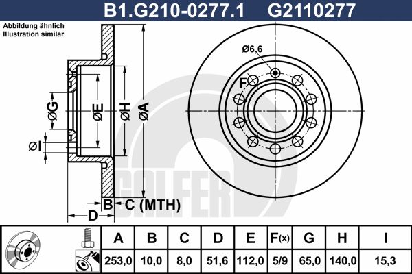 GALFER Jarrulevy B1.G210-0277.1