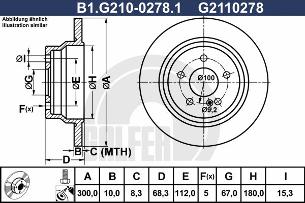 GALFER Jarrulevy B1.G210-0278.1