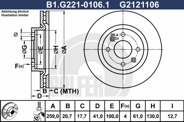 GALFER Jarrulevy B1.G221-0106.1