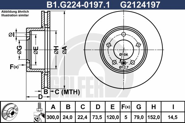 GALFER Jarrulevy B1.G224-0197.1