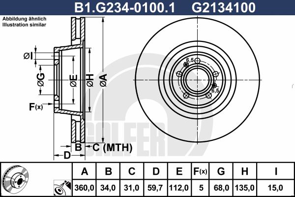 GALFER Jarrulevy B1.G234-0100.1