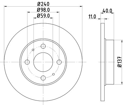 HELLA Jarrulevy 8DD 355 103-151