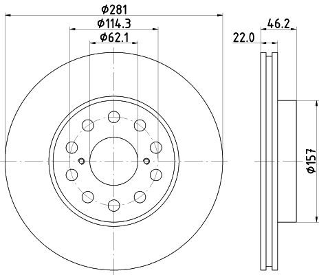 HELLA Jarrulevy 8DD 355 113-071