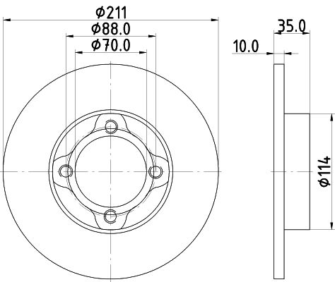 HELLA Jarrulevy 8DD 355 114-851