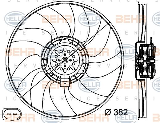 HELLA Tuuletin, moottorin jäähdytys 8EW 351 044-351