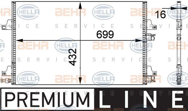 HELLA Lauhdutin, ilmastointilaite 8FC 351 301-631