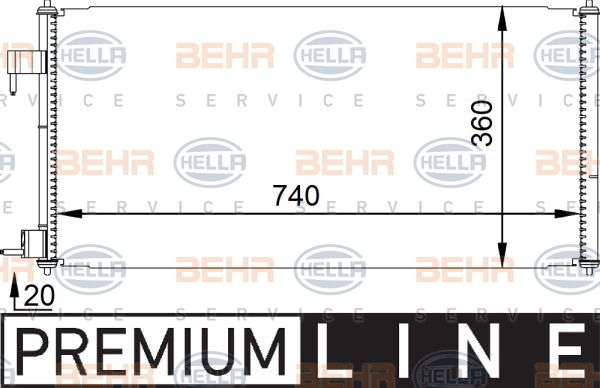 HELLA Lauhdutin, ilmastointilaite 8FC 351 318-351