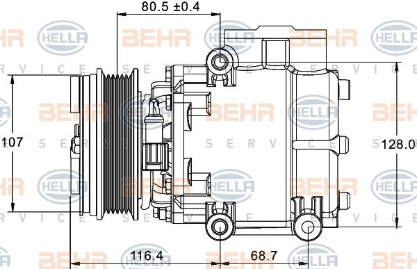 HELLA Kompressori, ilmastointilaite 8FK 351 334-101