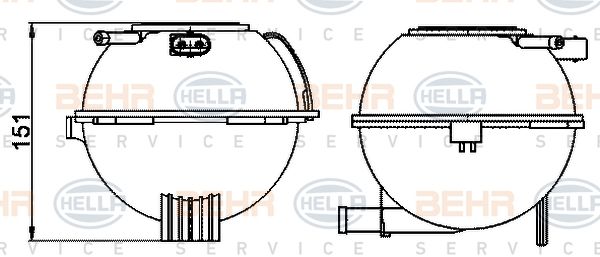 HELLA Nestesäiliö, jäähdytysneste 8MA 376 702-474