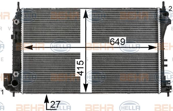 HELLA Jäähdytin,moottorin jäähdytys 8MK 376 700-441