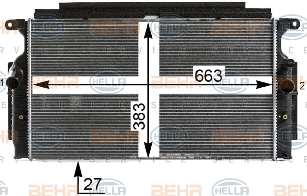 HELLA Jäähdytin,moottorin jäähdytys 8MK 376 700-461