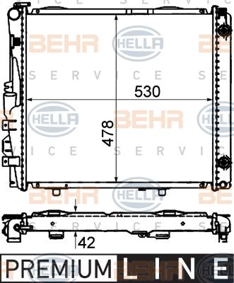 HELLA Jäähdytin,moottorin jäähdytys 8MK 376 712-421