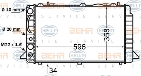 HELLA Jäähdytin,moottorin jäähdytys 8MK 376 714-464