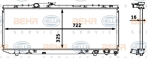 HELLA Jäähdytin,moottorin jäähdytys 8MK 376 718-401