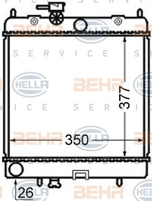 HELLA Jäähdytin,moottorin jäähdytys 8MK 376 726-691