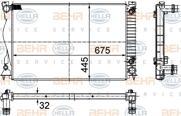 HELLA Jäähdytin,moottorin jäähdytys 8MK 376 732-501