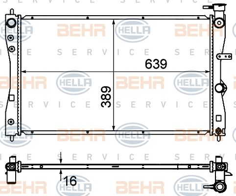 HELLA Jäähdytin,moottorin jäähdytys 8MK 376 735-401