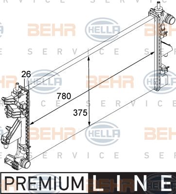 HELLA Jäähdytin,moottorin jäähdytys 8MK 376 745-021