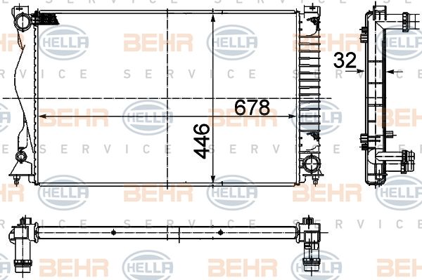 HELLA Jäähdytin,moottorin jäähdytys 8MK 376 749-441