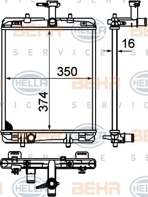 HELLA Jäähdytin,moottorin jäähdytys 8MK 376 749-654