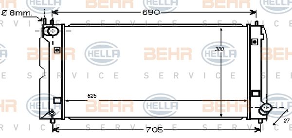 HELLA Jäähdytin,moottorin jäähdytys 8MK 376 753-731