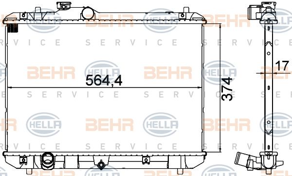 HELLA Jäähdytin,moottorin jäähdytys 8MK 376 756-531