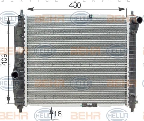 HELLA Jäähdytin,moottorin jäähdytys 8MK 376 762-641