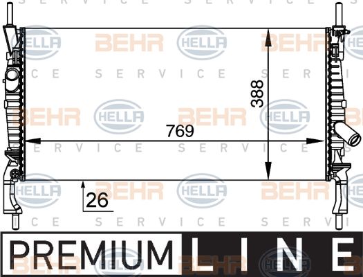 HELLA Jäähdytin,moottorin jäähdytys 8MK 376 764-411