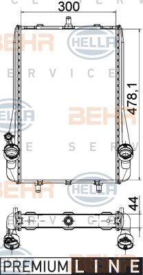 HELLA Jäähdytin,moottorin jäähdytys 8MK 376 765-131