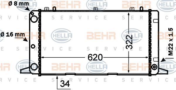 HELLA Jäähdytin,moottorin jäähdytys 8MK 376 766-151