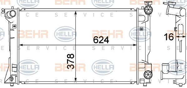 HELLA Jäähdytin,moottorin jäähdytys 8MK 376 773-681