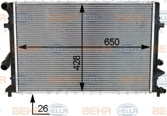 HELLA Jäähdytin,moottorin jäähdytys 8MK 376 790-551