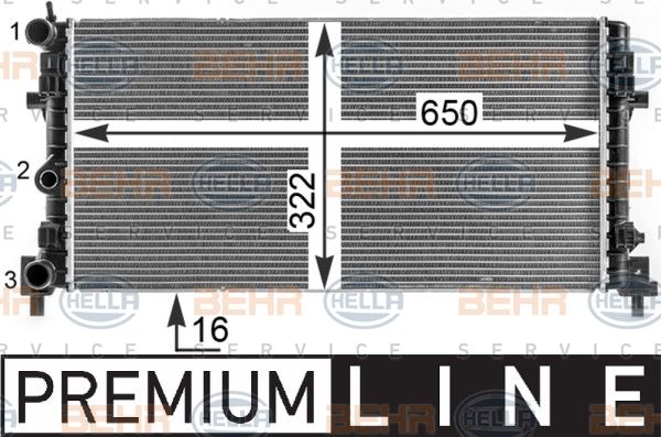 HELLA Jäähdytin,moottorin jäähdytys 8MK 376 902-001