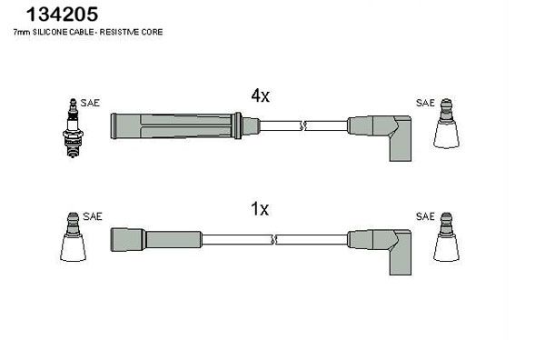 HITACHI Sytytysjohtosarja 134205