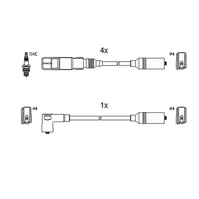 HITACHI Sytytysjohtosarja 134267