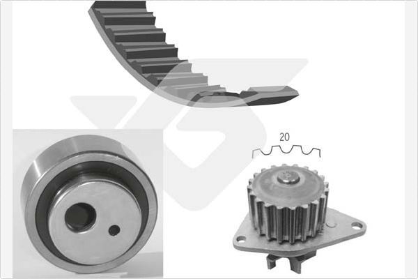 HUTCHINSON Vesipumppu + jakohihnasarja KH 02WP05