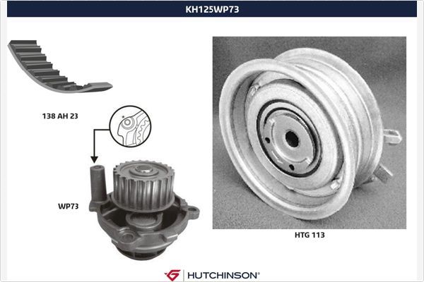 HUTCHINSON Vesipumppu + jakohihnasarja KH 125WP73