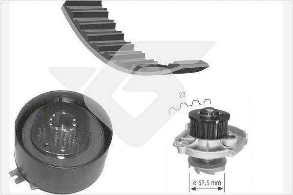 HUTCHINSON Vesipumppu + jakohihnasarja KH 139WP46