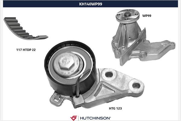 HUTCHINSON Vesipumppu + jakohihnasarja KH 140WP99