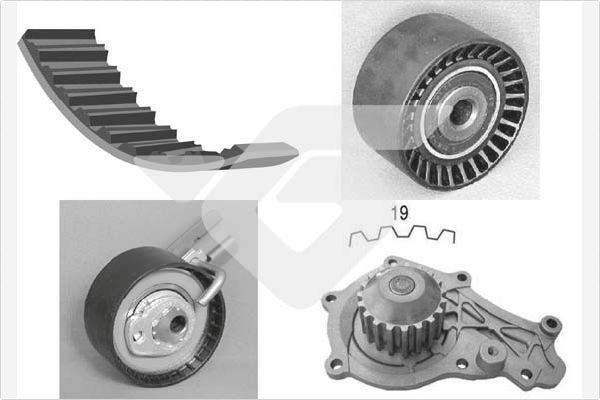 HUTCHINSON Vesipumppu + jakohihnasarja KH 190WP64